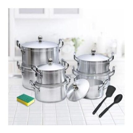 Tornado 14-Piece Stainless Aluminum Cookware Set (Sizes 16–28cm)