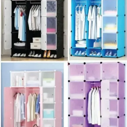 3 Column Plastic Portable Wardrobe