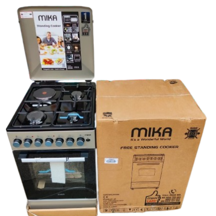 MIKA Standing Cooker, 50cmX60cm, 3 Gas Burners + 1 RAPID Hot Plate
