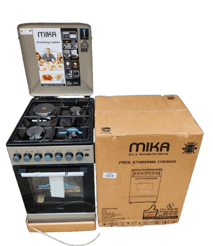 MIKA Standing Cooker, 50cmX60cm, 3 Gas Burners + 1 RAPID Hot Plate