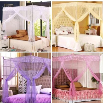 Four Stand Metallic Mosquito Net