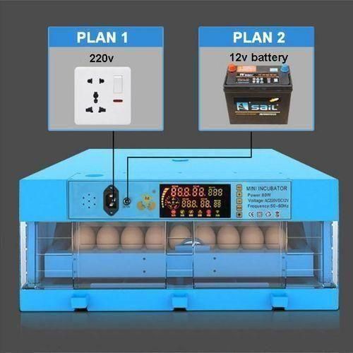 64 Eggs Solar & Electric Full Automatic Incubator (AC/DC)